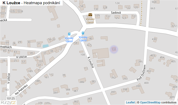 Mapa K Loužce - Firmy v ulici.
