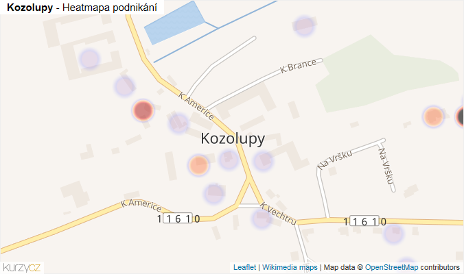 Mapa Kozolupy - Firmy v části obce.