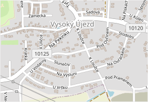 U Vodárny v obci Vysoký Újezd - mapa ulice