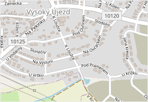 V Uličce v obci Vysoký Újezd - mapa ulice