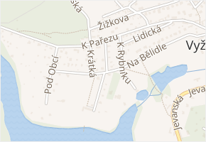 Ke Koupališti v obci Vyžlovka - mapa ulice