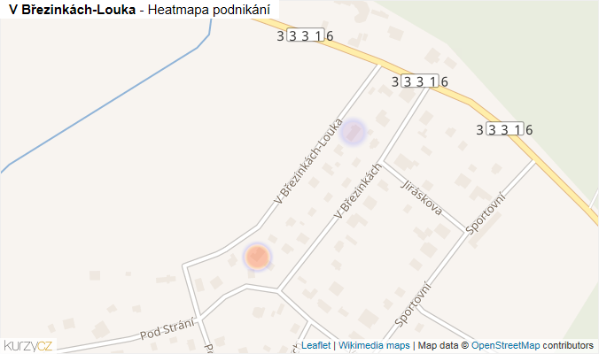 Mapa V Březinkách-Louka - Firmy v ulici.