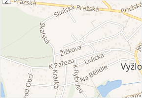 Žižkova v obci Vyžlovka - mapa ulice