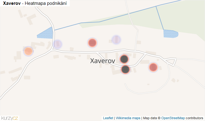 Mapa Xaverov - Firmy v části obce.