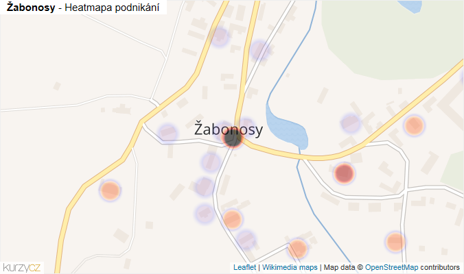 Mapa Žabonosy - Firmy v části obce.