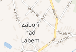 Školní v obci Záboří nad Labem - mapa ulice