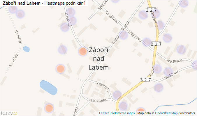 Mapa Záboří nad Labem - Firmy v části obce.