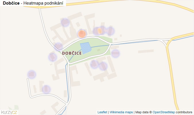 Mapa Dobčice - Firmy v části obce.