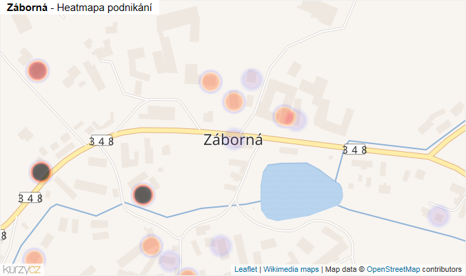 Mapa Záborná - Firmy v části obce.