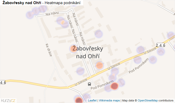 Mapa Žabovřesky nad Ohří - Firmy v části obce.