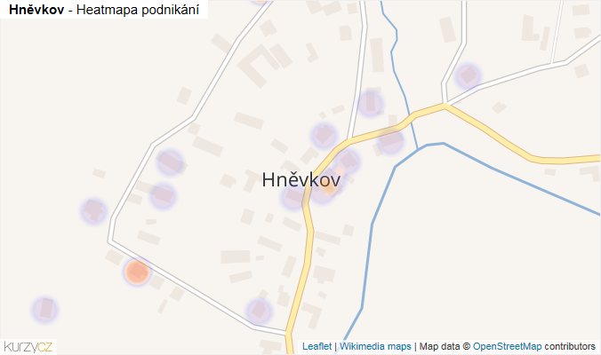 Mapa Hněvkov - Firmy v části obce.