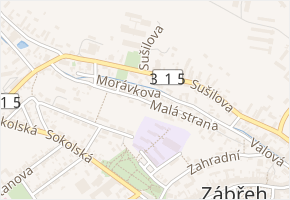 Malá strana v obci Zábřeh - mapa ulice