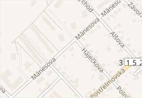 Mánesova v obci Zábřeh - mapa ulice
