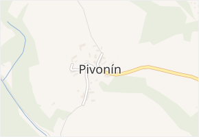 Pivonín v obci Zábřeh - mapa části obce