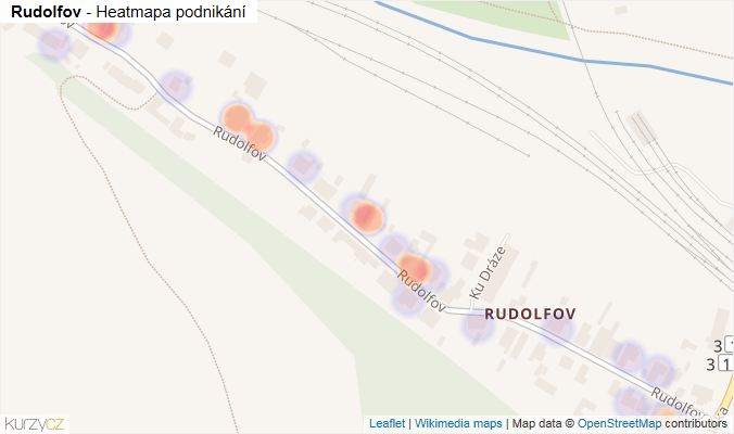 Mapa Rudolfov - Firmy v ulici.