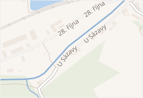 U Sázavy v obci Zábřeh - mapa ulice
