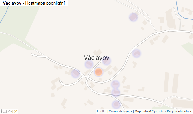 Mapa Václavov - Firmy v části obce.