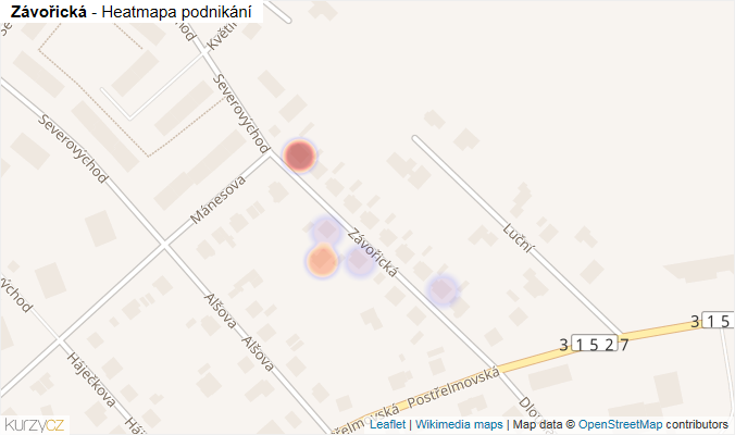 Mapa Závořická - Firmy v ulici.