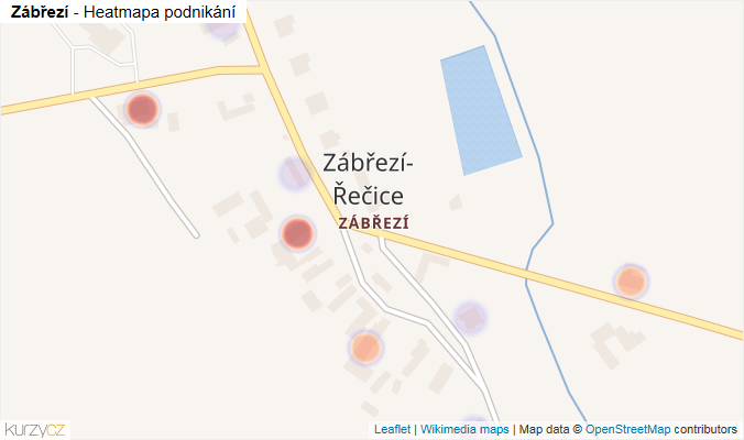 Mapa Zábřezí - Firmy v části obce.