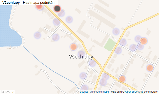 Mapa Všechlapy - Firmy v části obce.