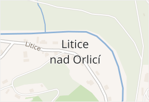 Litice nad Orlicí v obci Záchlumí - mapa části obce