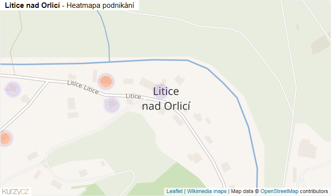Mapa Litice nad Orlicí - Firmy v části obce.