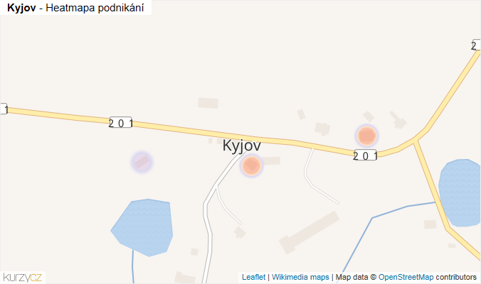 Mapa Kyjov - Firmy v části obce.