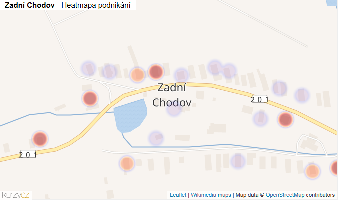 Mapa Zadní Chodov - Firmy v části obce.