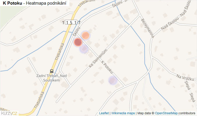 Mapa K Potoku - Firmy v ulici.