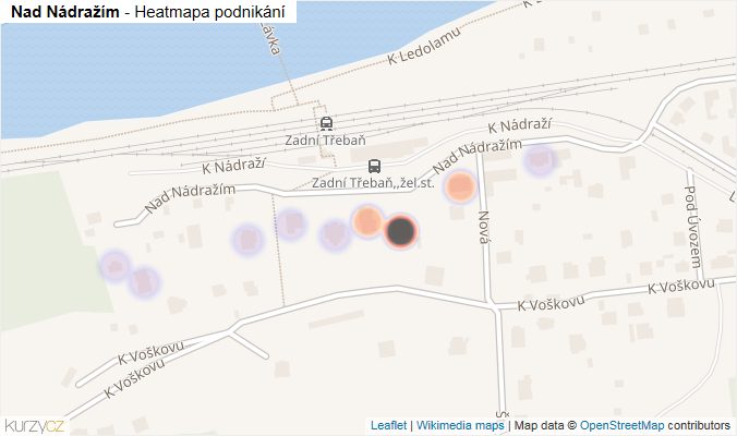 Mapa Nad Nádražím - Firmy v ulici.