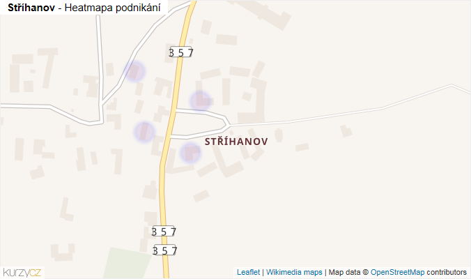 Mapa Stříhanov - Firmy v části obce.