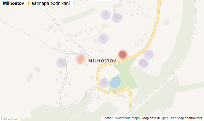 Mapa Milhostov - Firmy v části obce.