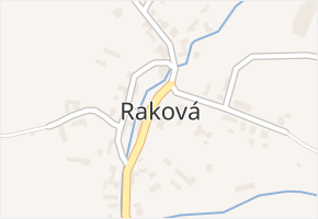 Raková v obci Zádveřice-Raková - mapa části obce