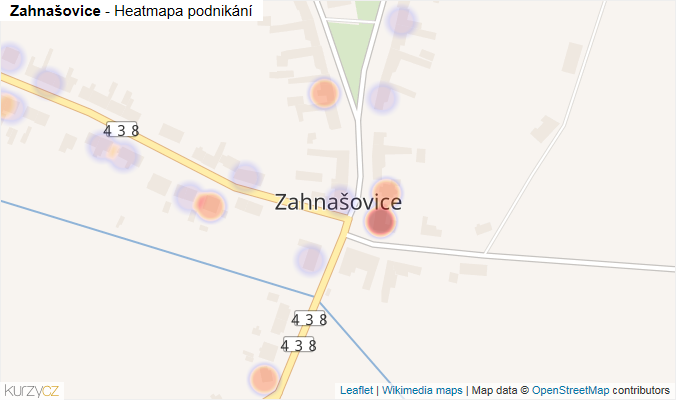 Mapa Zahnašovice - Firmy v části obce.