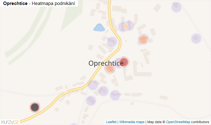 Mapa Oprechtice - Firmy v části obce.