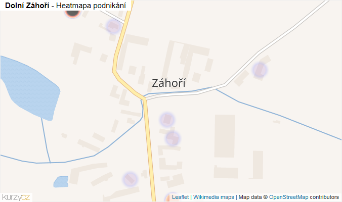 Mapa Dolní Záhoří - Firmy v části obce.