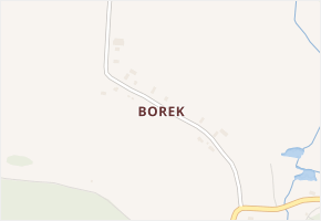 Borek v obci Zahrádky - mapa části obce