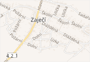 Krátká v obci Zaječí - mapa ulice