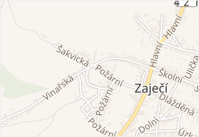 Šakvická v obci Zaječí - mapa ulice