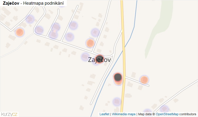 Mapa Zaječov - Firmy v části obce.