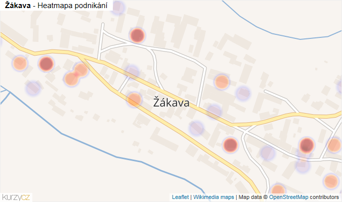 Mapa Žákava - Firmy v části obce.