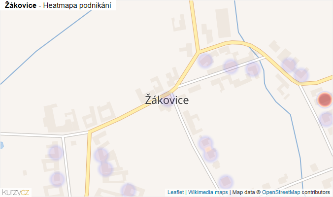 Mapa Žákovice - Firmy v části obce.