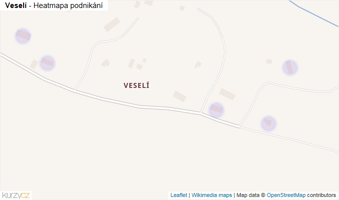 Mapa Veselí - Firmy v části obce.