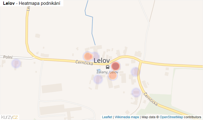 Mapa Lelov - Firmy v části obce.