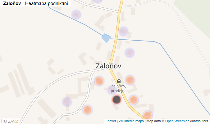 Mapa Zaloňov - Firmy v části obce.