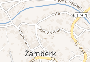 Českých bratří v obci Žamberk - mapa ulice