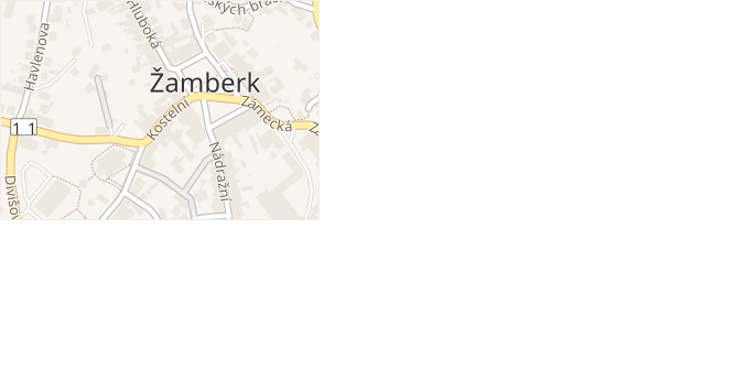 Kostelní v obci Žamberk - mapa ulice