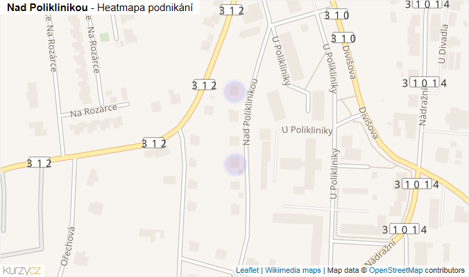 Mapa Nad Poliklinikou - Firmy v ulici.
