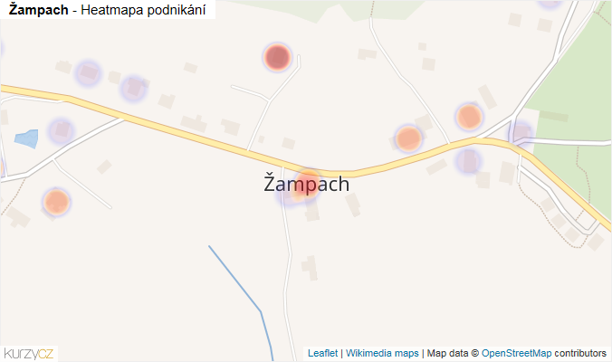 Mapa Žampach - Firmy v části obce.