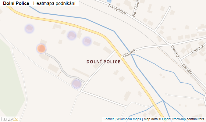 Mapa Dolní Police - Firmy v části obce.
